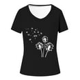 thumbnail image 4 of ChaoHeng Tops for Women Plus Size Summer Tops Short Sleeve Shirt Fashion Women Summer Print V-Neck T-Shirt Short Sleeve Casual Blouse Tops, 4 of 4