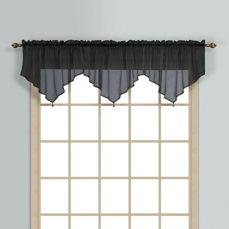 MONTE CARLO 40" X 22" WINDOW CURTAIN ASCOT VALANCE BLACK