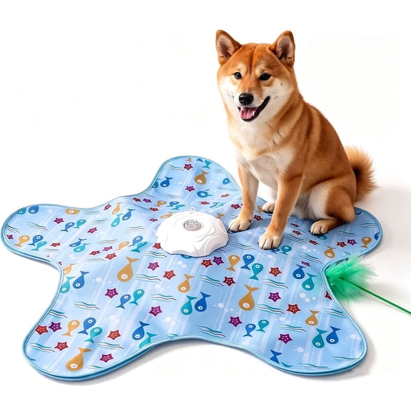 Automatic Dog Toy, Interactive Motorized Hunting Blanket, Electronic Rotating Wand Cover, Pet Exercise Game for Boredom Relief, Teaser Spinner, Puppy Catching Toy