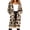 Khaki, variant on Women Cheetah Leopard Knit Cardigan Sweater Vintage Long Sleeve Outerwear Casual Soft Daily Knitwear Apparel Cardigan Black L