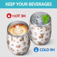 thumbnail image 4 of 12oz Stemless Wine Tumblers White Highland Cow Flower Pattern Vacuum Insulated Stainless Steel Travel Tumbler Cups Mug with Lid and Straw for Champaign,Cocktail,Beer with Cleaning Brush, 4 of 5