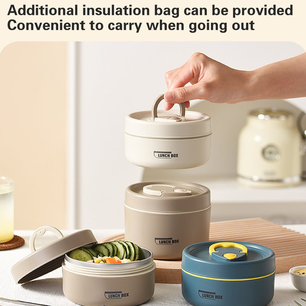 Thermal Lunch Container Set for Adults Stackable Food Box with Insulation BagAdu1tLunch Box Set with Thermal Insulation Stainless Steel and Leak proof Case