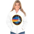 thumbnail image 4 of Retro NASA Space Shuttle Rainbow Unisex Plus Size Zip Hoodie Brisco Brands 4X, 4 of 5