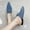 Light Blue, variant on Women's Flat Mules Closed Pointed Toe Backless Slip-On Loafers Ladies Denim Baotou Clogs Half Slides Solid Color Sandal Dark Blue 7(38)