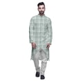 thumbnail image 1 of Atasi Kurta Asymétrique à Boutons pour Hommes Chemise Imprimée Mandarin à Manches Longues, 1 of 5