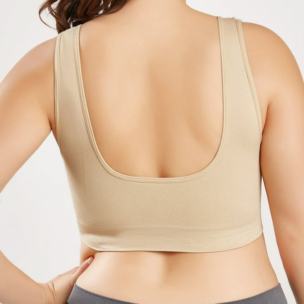 Aligament Clothing Tank Tops For Women Sleeveless Pure Color Plus Size Ultra -thin Large Bra Sports Bra Full Bra Cup Top 