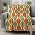 thumbnail image 2 of Orange Green Geometric Blanket Soft Cozy Warm Twin Blanket for Bed, Plush Fuzzy Flannel Fleece Blankets for Sofa, Abstract Moire Modern Vintage Throw Blankets for Couch, Gifts for Men, 60"x80", 2 of 9