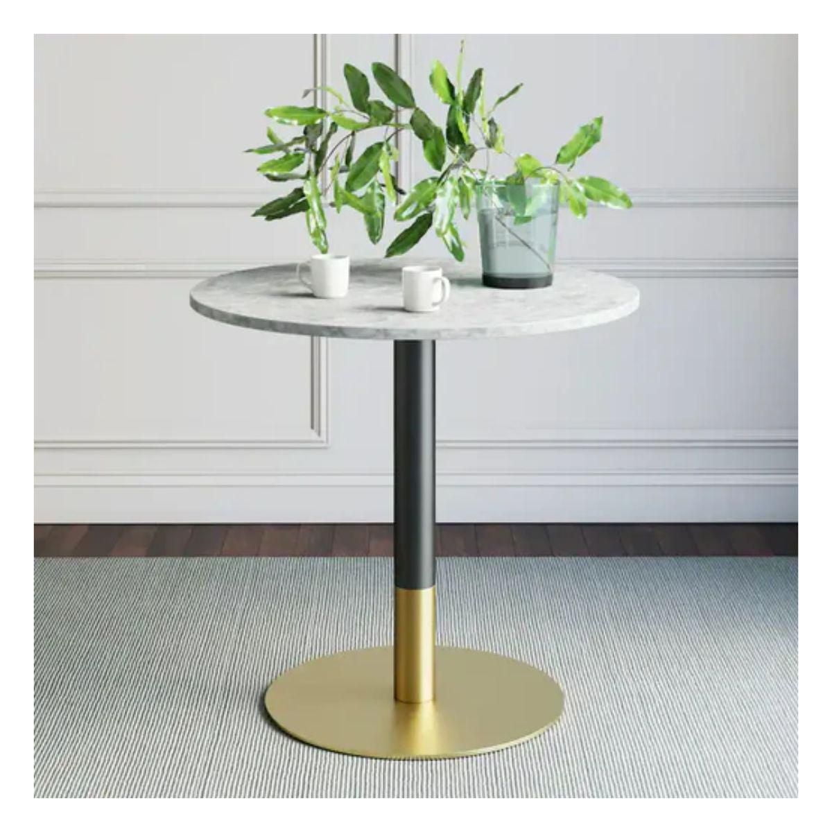 Table de salle à manger ronde Ruby en blanc