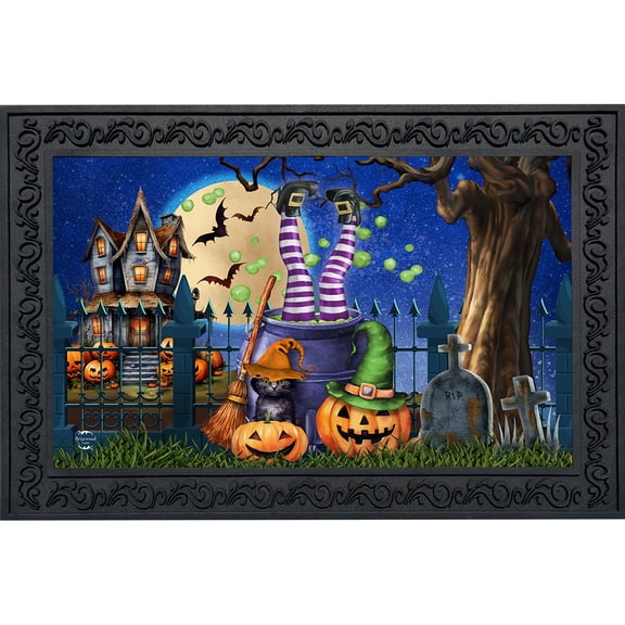 Briarwood Lane Halloween Doormat 30x18 Indoor Outdoor Witches Brew For Halloween Doormat