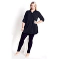 thumbnail image 2 of Avenue Women's Plus Size Aspen Plain Button-up Relaxed Shirt, 2 of 5