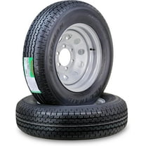 Rockman Wheel Assembly ST225/75R15 10-Ply E 117M 6 Lug on 5.5" PCD Silver Mod Rim Trailer Tire, Set of 2