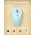 thumbnail image 2 of Wireless Mouse for Laptop, Ergonomic Silent Computer Mouse with USB & USB-C, 3 DPI 6 Buttons,Light Blue, 2 of 8