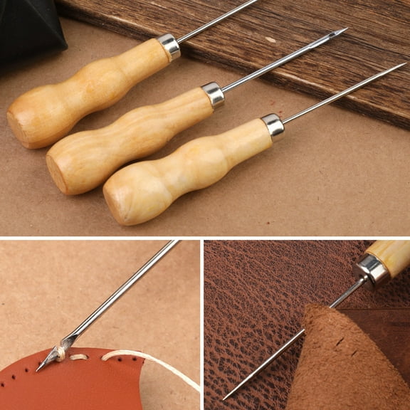 LOLIPPYY 3Pcs Handmade Awl for Sewing Supplies with Synthetic Material Design