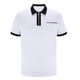 thumbnail image 5 of POTETI Polo Shirts for Men Short Sleeve Casual Collared Shirts Solid Quarter Zip Pockets Tops, 5 of 5