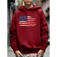 thumbnail image 3 of American Flag Print Boys Casual Pullover Long Sleeve Hoodies Sweatshirt For Independence Day, Kids Hoodie Tops Outdoor, 3 of 8