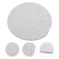 thumbnail image 4 of 4pcs Rustic Round Coaster Wear-resistant Woven Placemat Home Cutlery Mat Dining Table Decor, 4 of 7