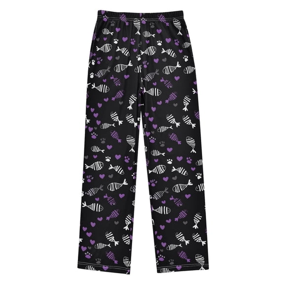 joogoo Fish Bone Hearts Kids Pajama Pants Pj Bottoms Boy Girls Sleepwear Lounge L