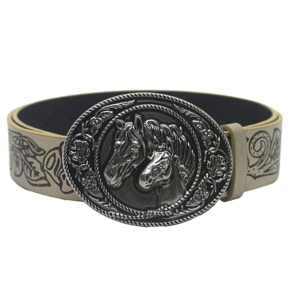 WINDLAND Men PU Leathers Belt Fashion Western Cowboy Belt Casual Wasit Belt for Men Wome