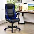 thumbnail image 3 of Gymax Racing Style Office Chair Ergonomic Adjustable Computer Chair w/Flip-up Arm Blue, 3 of 10