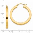 thumbnail image 4 of Boucles d'Oreilles Créoles Carrées en Or Jaune 14k 3mm Tube Rond, 4 of 8