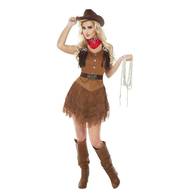 Adult Silver Star Cowgirl Sexy Costume - Size LARGE - Walmart.com