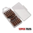thumbnail image 1 of 12Pcs Hex Shank Magnetic Five-Point for Torx Screwdriver Bits with Hole 25mm Ts25, 1 of 9