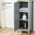 thumbnail image 4 of kleankin Tall Bathroom Storage Cabinet with 3 Tier Shelf, Door, Free Standing Linen Tower, Slim Side Organizer, Grey, 4 of 9