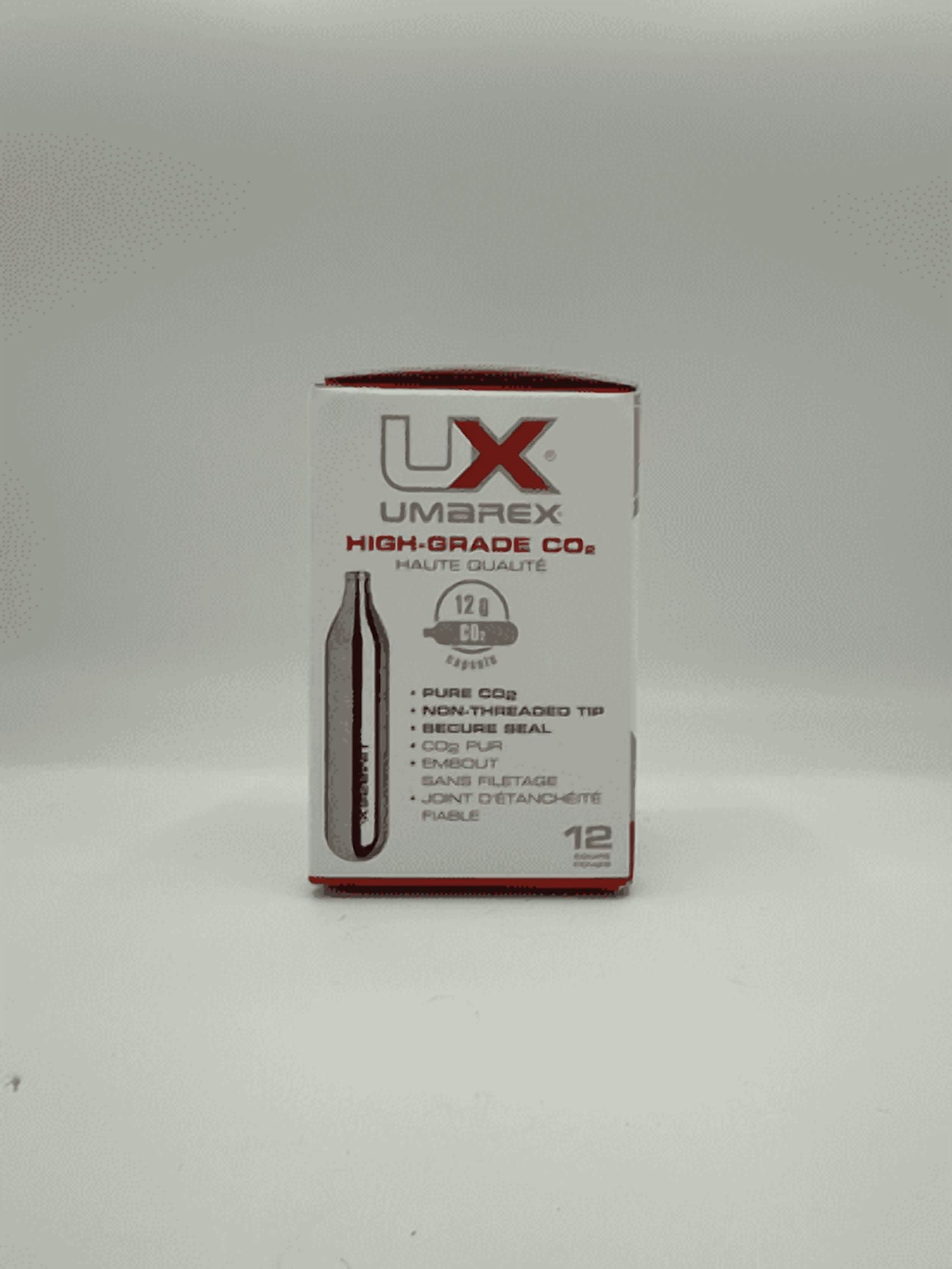 Umarex 12 Gram Non-Threaded CO2 Cartridges, Silver, 12 Pack