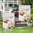 thumbnail image 4 of Hello Fall House Flags For Outdoor, Rustic White Pumpkin Terracotta Mums Dahlia Wood Grain Small Double Side Yard Flags Weather Proof House Decor for Lawn Outside Holiday 28 x 40 Inches, 4 of 8