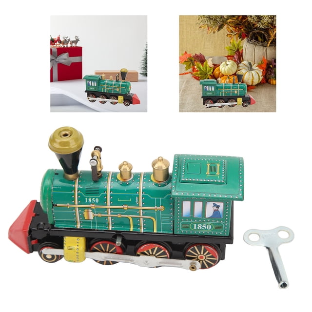 Juguete de tren de cuerda locomotora de cuerda de Metal verde Retro decorativa hecha a mano portátil para niños Anggrek Otros
