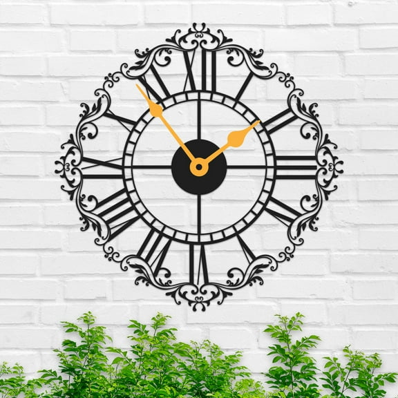 Minimalist Silent Metal Large Wall Clock, Metal Sign Metal Wall Art, For Living Room Bedroom Wall Hanging Decor Metal Sign,Housewarming Gift