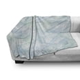 thumbnail image 3 of Modern Soft Flannel Fleece Throw Blanket, Abstract Geometrical Futuristic Modern Image Stripes and Unknown Background, Cozy Plush for Indoor and Outdoor Use, 60" x 80", Blue and White, by Ambesonne, 3 of 6