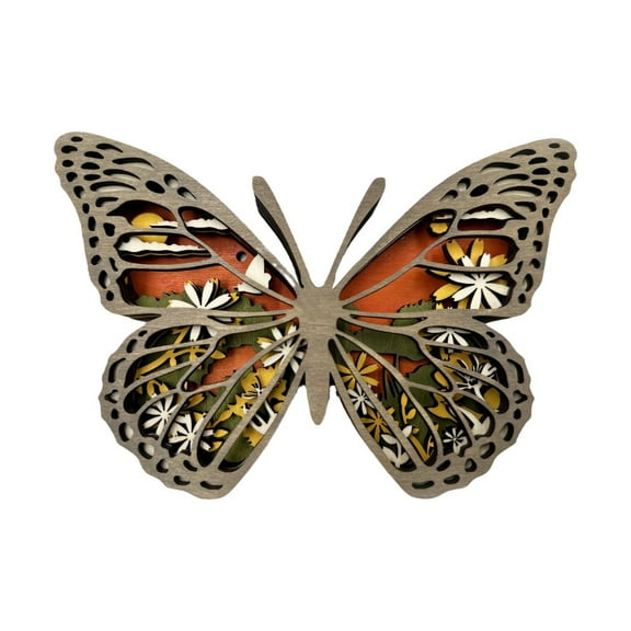 3D Hollow Wooden Desktop Ornaments (Spring Garden), Hand-Carved, Natural Wood, For Living Room Bedroom Study Decor & Gift