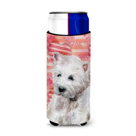 

Carolines Treasures BB9788MUK Westie Love Michelob Ultra Hugger for slim cans Slim Can multicolor
