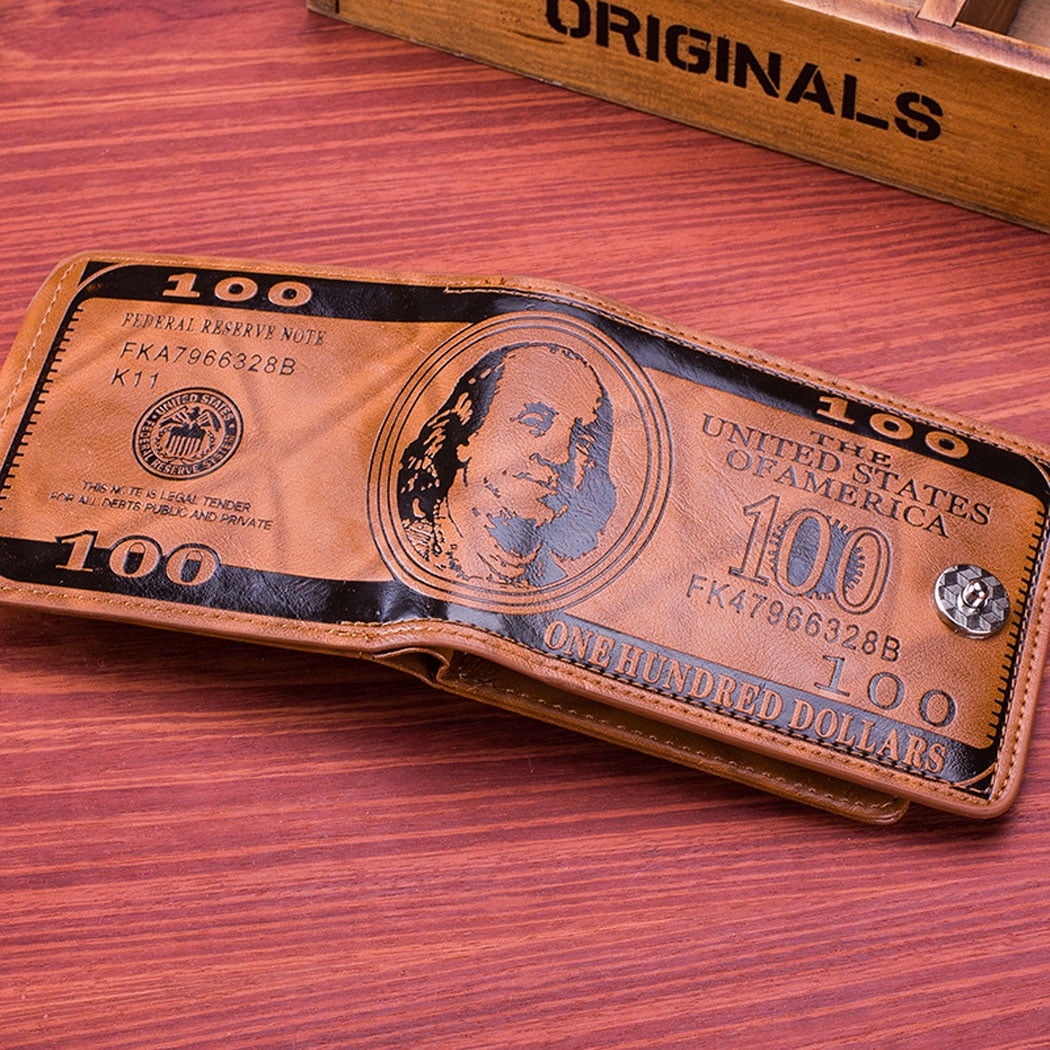 Men's Wallet US Dollar Bill Bifold Wallet with Magnetic Buckle for Men