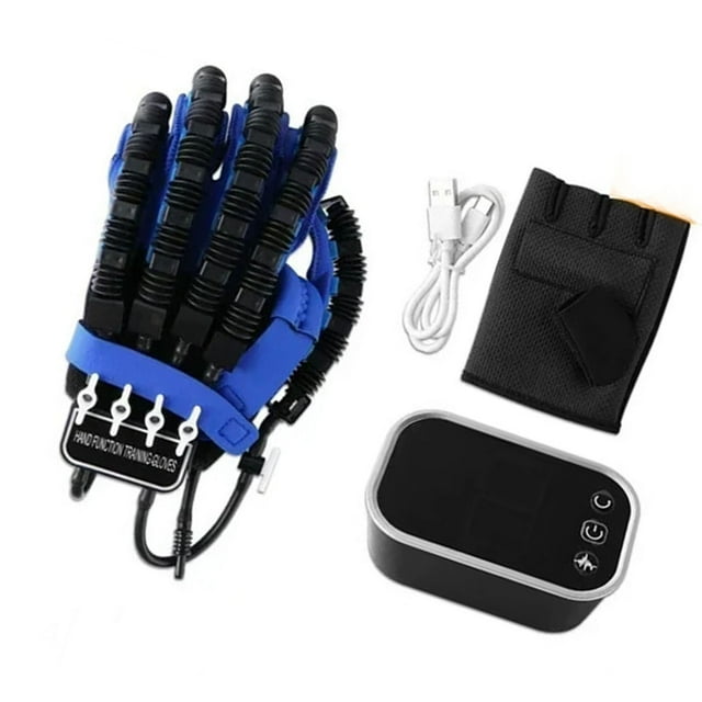 Gant de Main Robot, Gants de Rééducation Robot 1 à 9 Niveaux, Exerciseur de Doigt, Équipement de Récupération par Coup de Main Gauche, Attelles de Doigt pour l'Arthrite