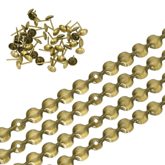 Upholstery Nailhead Trim, 6 Meters Glossy Upholstery Tacks Strips, Decorative Nail Trims with Nails for Sofa Headboard, Chair DIY Furniture Accessory (9.5mm Bronze)