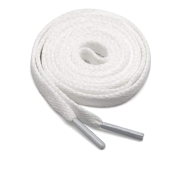 Qalabka Wear-resistant Shoe Strings,Flat laces for fashionable sneakers, tennis shoes, golf shoes, trail running shoes or boots.2 pairs of 120 cm long 0.8 cm wide laces, white