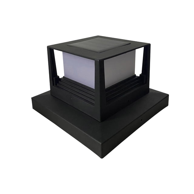 DOLITY Outdoor Solar Post Light Fence Post Light Warm Light for Courtyard Black