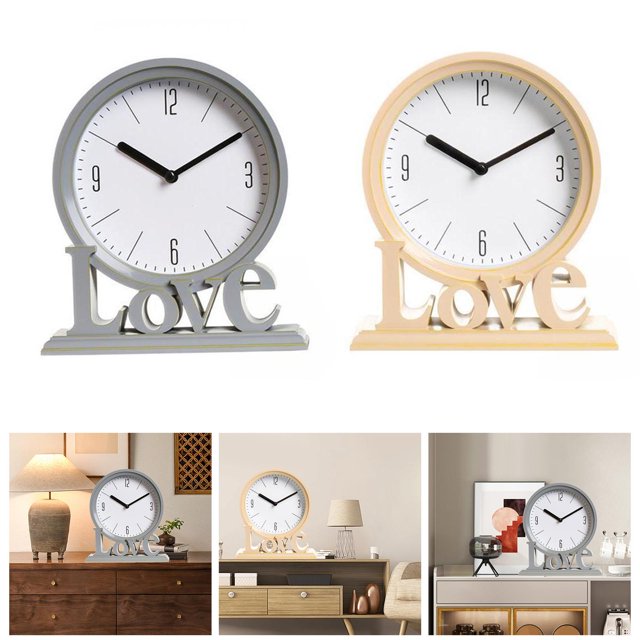 2 Uds. Reloj de Escritorio Decorativo con Palabras de Amor, Adorno Que No Hace Tictac Soledad reloj geométrico