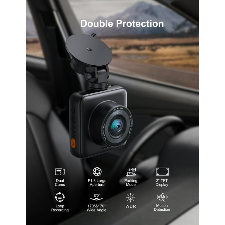 iZEEKER Dash Cam Front and Rear, 1080P FHD Dual Car Camera with SD