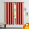 Bedroom Curtain Panels Coral Curtains For Girl's Room Room Darkening Thermal Insulated Curtains Home Decorations Thermal Insulated Solid Grommet Top Blackout Curtains/Drapes, 52" W x 72" L, Set of 2