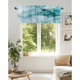 thumbnail image 5 of Abstract Teal Marble Gold Stripe Valances for Windows,Kitchen Valance Rod Pocket Short Curtain,Natural Stone Gradient Art Valance Curtain Window Valances for Bedroom Living Room 54x18in, 5 of 9