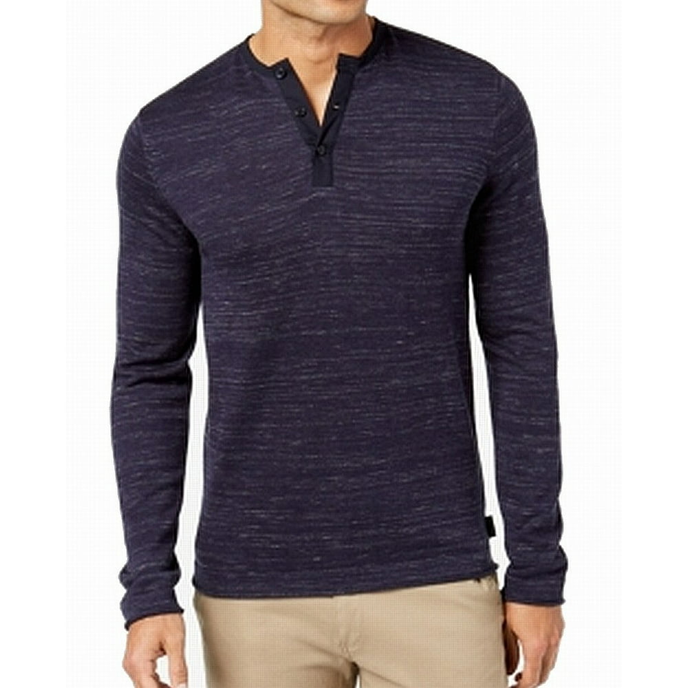 Calvin Klein - Calvin Klein Mens Henley Long-Sleeve Knit Shirt ...