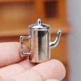 thumbnail image 2 of Tetera miniatura Dollhouse Kettle a escala 1:12 de metal plateado, 2 of 3