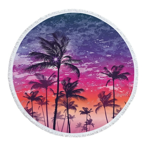 LYEAA Large Beach Towels Microfiber 155x155cm Multi-Purpose Towel Thick Beach Mat Round Hawaiian Beach Towel Lightweight Bath Towel for Travel Vacation Swimming Pool