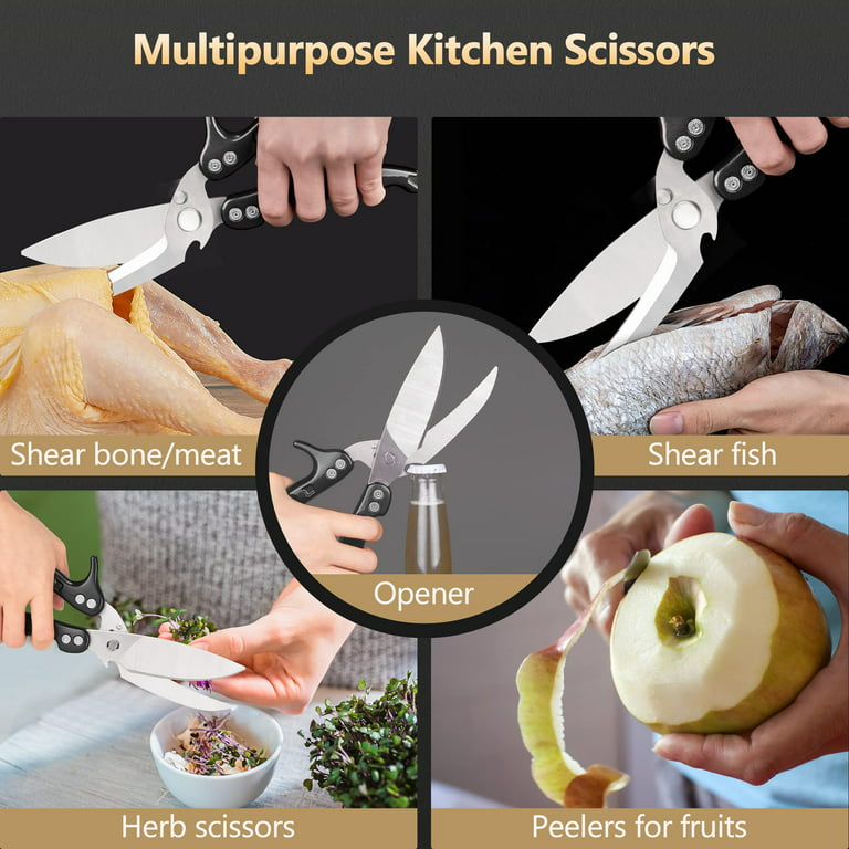  Stainless Steel Kitchen Scissors for Food - Kitchen Shears  Heavy Duty Scissors for Cutting Meat Turkey Scissors All Purpose Vegetable  Cutters Stainless Steel Scissors Poultry Shears Salad Scissors : Home 