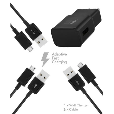 Ixir LG Magna Charger Micro USB 2.0 Cable Kit by Ixir - (Wall Charger + 3 Cables) True Digital Adaptive Fast Charging uses dual voltages for up to 50% faster charging!