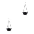 thumbnail image 3 of Macetas colgantes Advancent de metal para interiores y exteriores cesta de flores colgantes negro S 2piezas, 3 of 6
