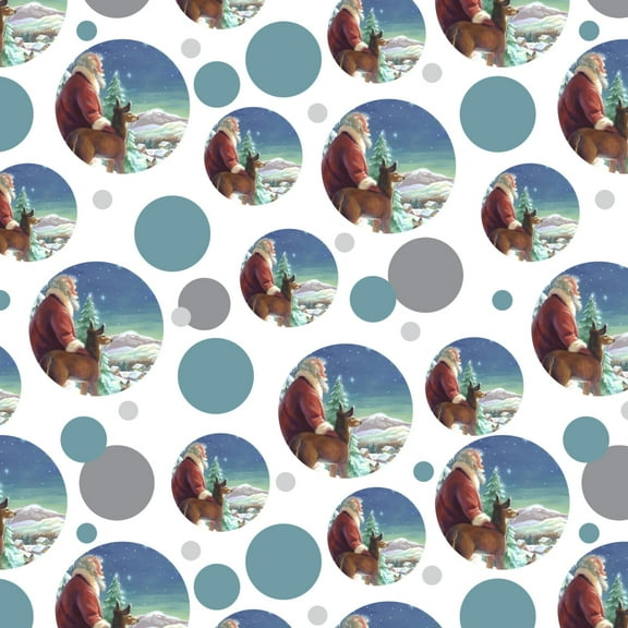 Christmas Holiday Silent Night Santa Claus Premium Gift Wrap Wrapping Paper Roll